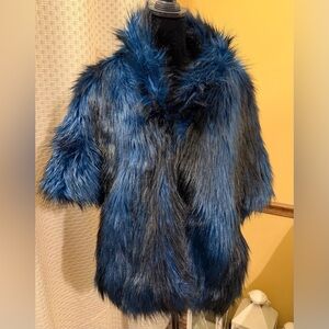 Cynthia Rowley Faux Fur Jacket - Midnight Blue